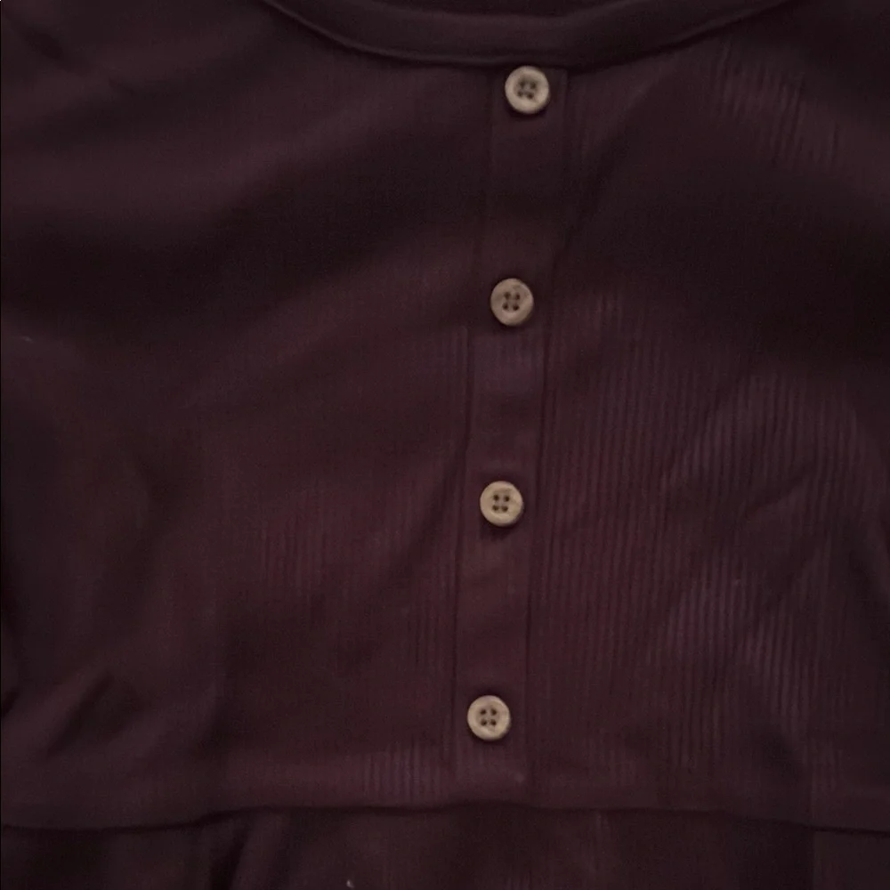 Burgundy Long Sleeve GAP Dress with Buttons